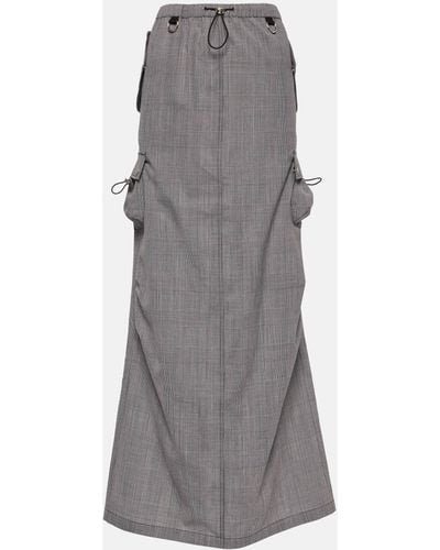 Coperni Virgin Wool Cargo Maxi Skirt - Grey