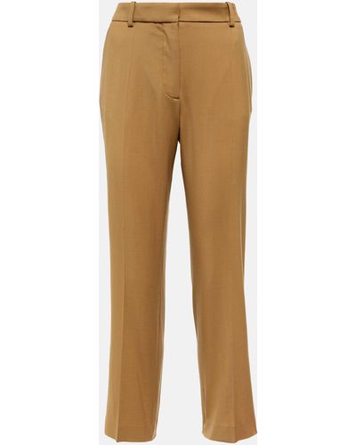 JOSEPH Eliston Wool Gabardine Straight Pants - Natural