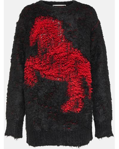 Stella McCartney Wool-blend Jacquard Sweater - Red