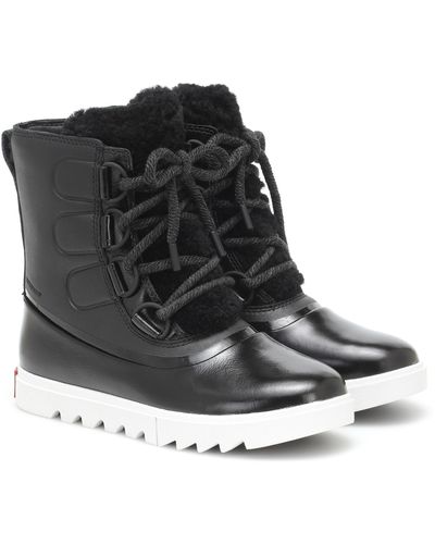 Sorel Joan Of Arctic Next Lite Leather Snow Boots - Black