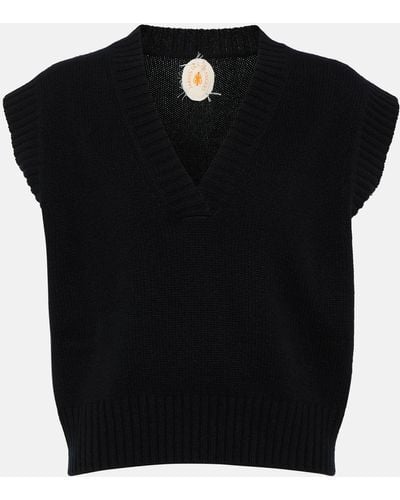 Jardin Des Orangers Cropped Cashmere Sweater Vest - Black