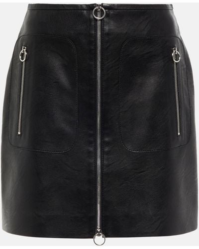 Stella McCartney Faux Leather Zip Miniskirt - Black