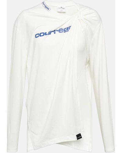 Courreges Courreges Gathered Logo Cotton Top - White