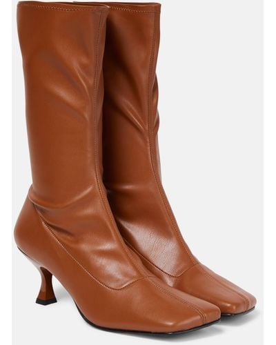 Souliers Martinez Lola Faux Leather Ankle Boots - Brown