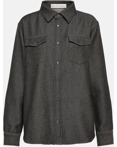 God's True Cashmere Cashmere And Cotton Denim Shirt - Black