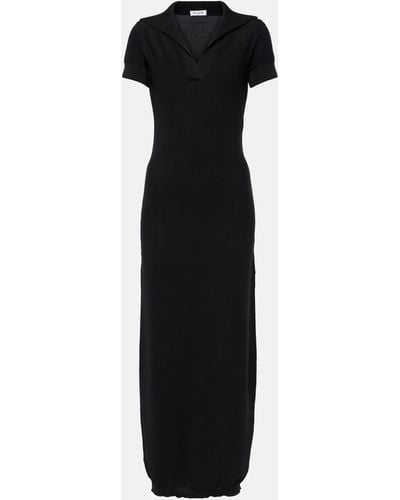 Alaïa Semi-sheer Polo Dress - Black