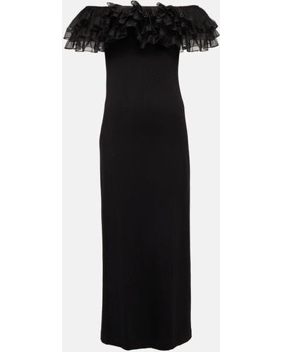 Giambattista Valli Off-shoulder Ruffle-trimmed Maxi Dress - Black