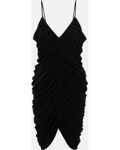 Norma Kamali Diana Shirred Slip Dress - Black