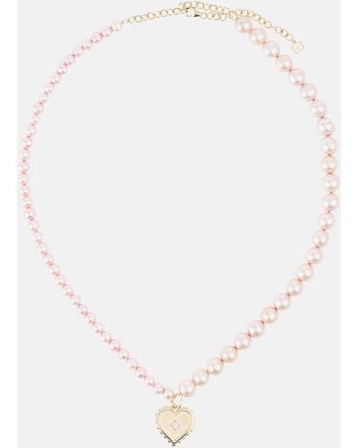Sydney Evan 14kt Gold Necklace With Pearls - White