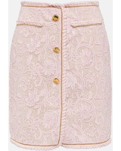 Giambattista Valli Lace Miniskirt - Pink