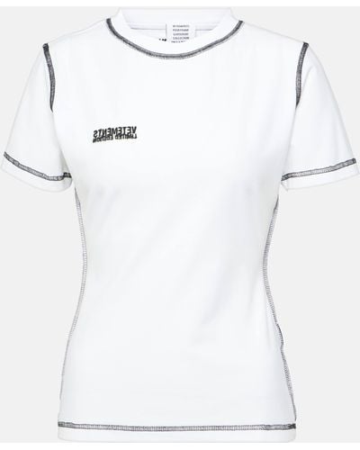 Vetements Cotton-blend Jersey T-shirt - White