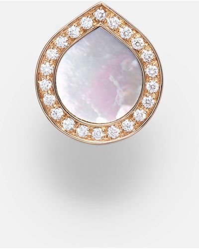 Repossi Antifer 18kt Rose Gold Single Earring With Gemstones - White