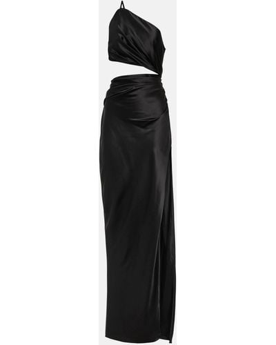 The Sei One-shoulder Cutout Silk Gown - Black