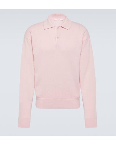 The Row Joyce Cotton And Cashmere Polo Sweater - Pink