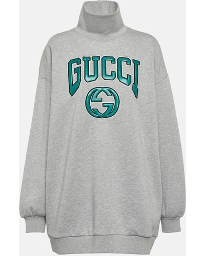 Gucci Jersey Sweatshirt With Embroidery - Grey