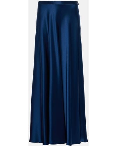 Polo Ralph Lauren Satin Maxi Skirt - Blue