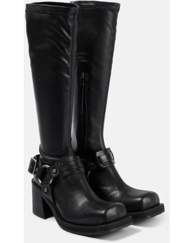 Acne Studios Leather Platform Knee-high Boots - Black