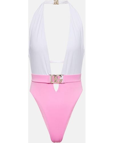 Dolce & Gabbana Halterneck Swimsuit - Pink