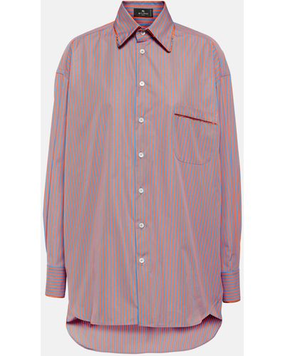 Etro Striped Cotton Shirt - Purple