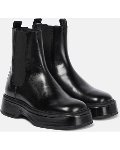 Ami Paris Leather Chelsea Boots - Black