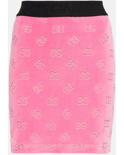 Dolce & Gabbana Logo Cotton Miniskirt - Pink