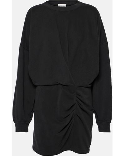 Isabel Marant Samuela Ruched Cotton Jersey Minidress - Black