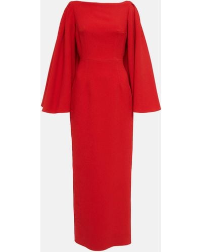 Emilia Wickstead Niesha Crepe Midi Dress - Red