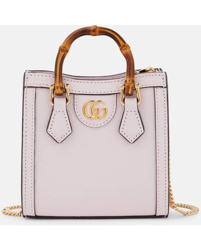 Gucci Diana Mini Leather Tote Bag - Pink