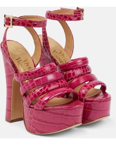 Vivienne Westwood Britney Platform Leather Sandals - Pink