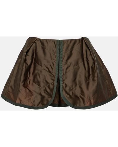 Sacai Quilted Satin Shorts - Brown