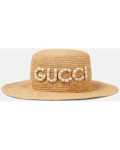 Gucci Straw Bucket Hat - Natural