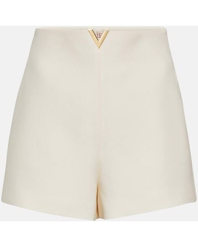 Valentino Crepe Couture High-rise Shorts - White