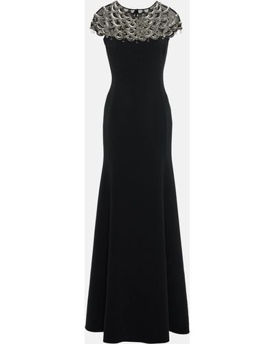 Jenny Packham Melody Embellished Crepe Gown - Black