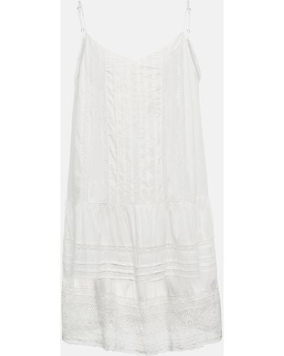 Velvet Brittany Cotton Minidress - White