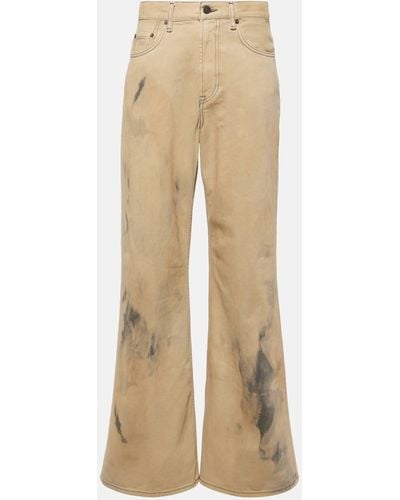 Acne Studios Tie-dye High-rise Flared Jeans - Natural