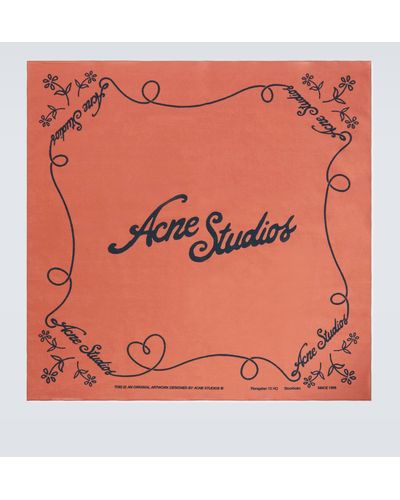 Acne Studios Checked Cotton Scarf - Pink