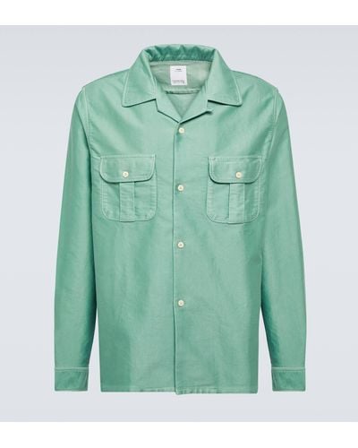 Visvim Keesey G.s. Cotton Moleskin Shirt - Green
