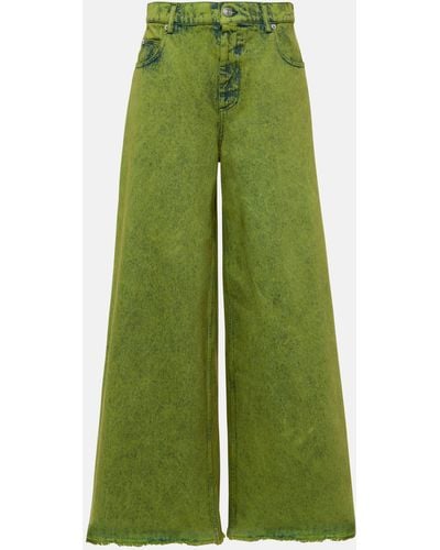 Marni High-rise Wide-leg Jeans - Green