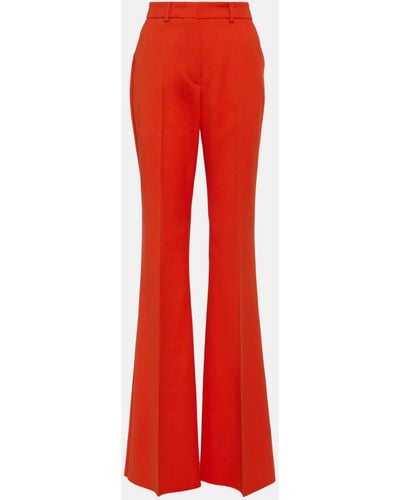 Sportmax Lory Cotton-blend Wide-leg Pants - Red