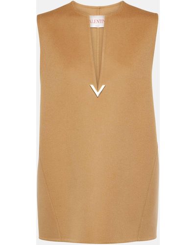 Valentino Wool And Cashmere Top - Natural
