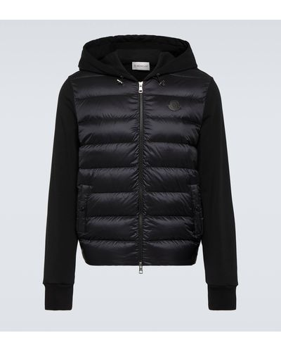 Moncler Down-paneled Wool Jacket - Black