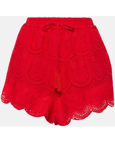 FARM Rio Pineapple Broderie Anglaise Shorts - Red