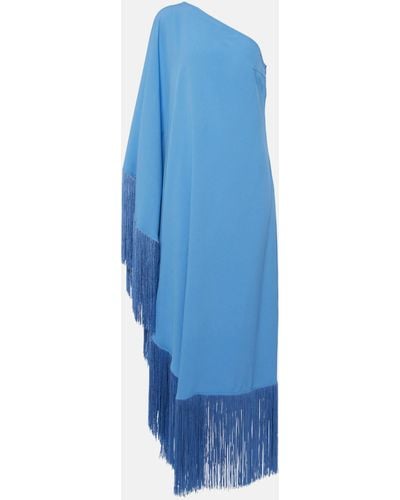 ‎Taller Marmo Spritz Fringed Midi Dress - Women's - Viscose/acetate - Blue