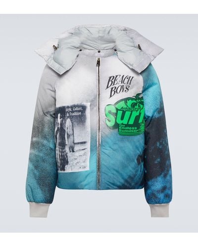 ERL Printed Puffer Jacket - Blue