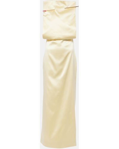 Loewe Pin Silk-blend Satin Gown - Metallic