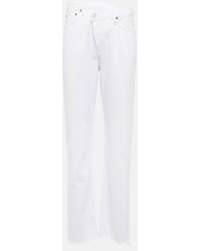 Agolde Criss Cross High-rise Straight Jeans - White