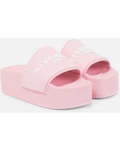 Givenchy Logo Platform Slides - Pink