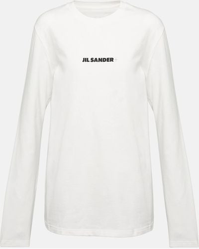 Jil Sander Logo Cotton Sweatshirt - White
