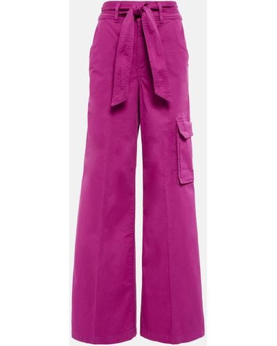 Veronica Beard Belissa Cotton Cargo Pants - Purple