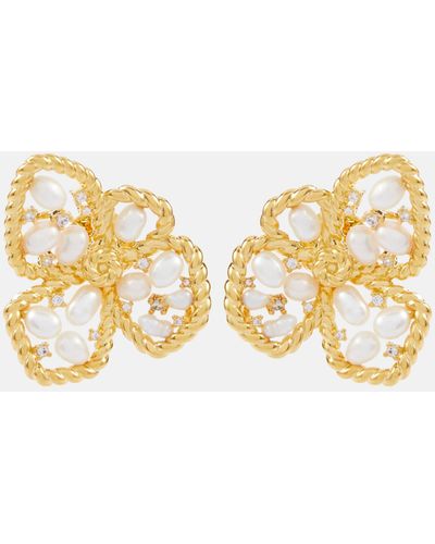 Zimmermann Bloom Embellished Earrings - Metallic